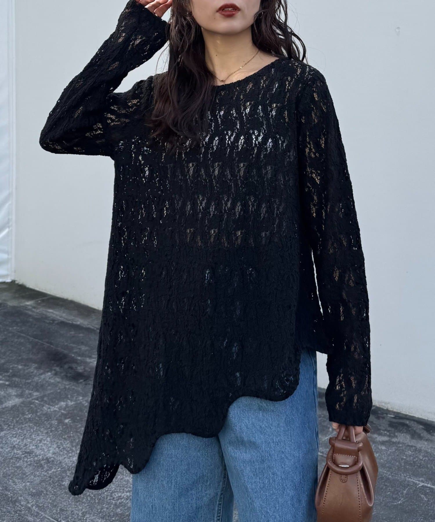 CIAOPANIC TYPY(チャオパニックティピー) ≪26SS展示会アイテム≫【willow】アシメレースチュニック