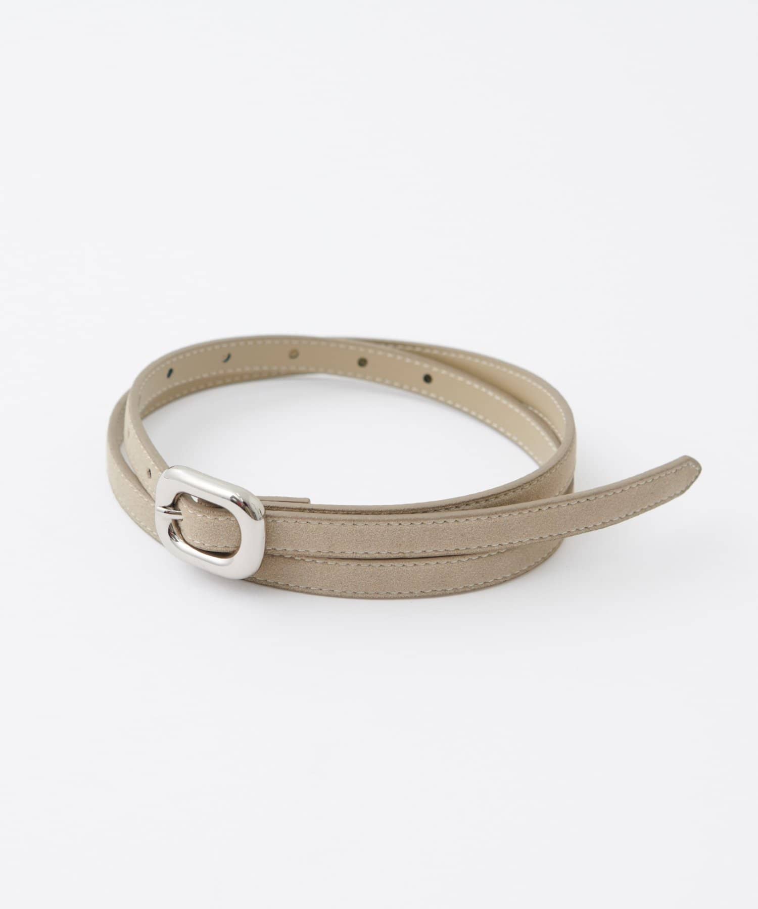 DISCOAT(ディスコート) ぷっくりバックルスエード調細ベルト