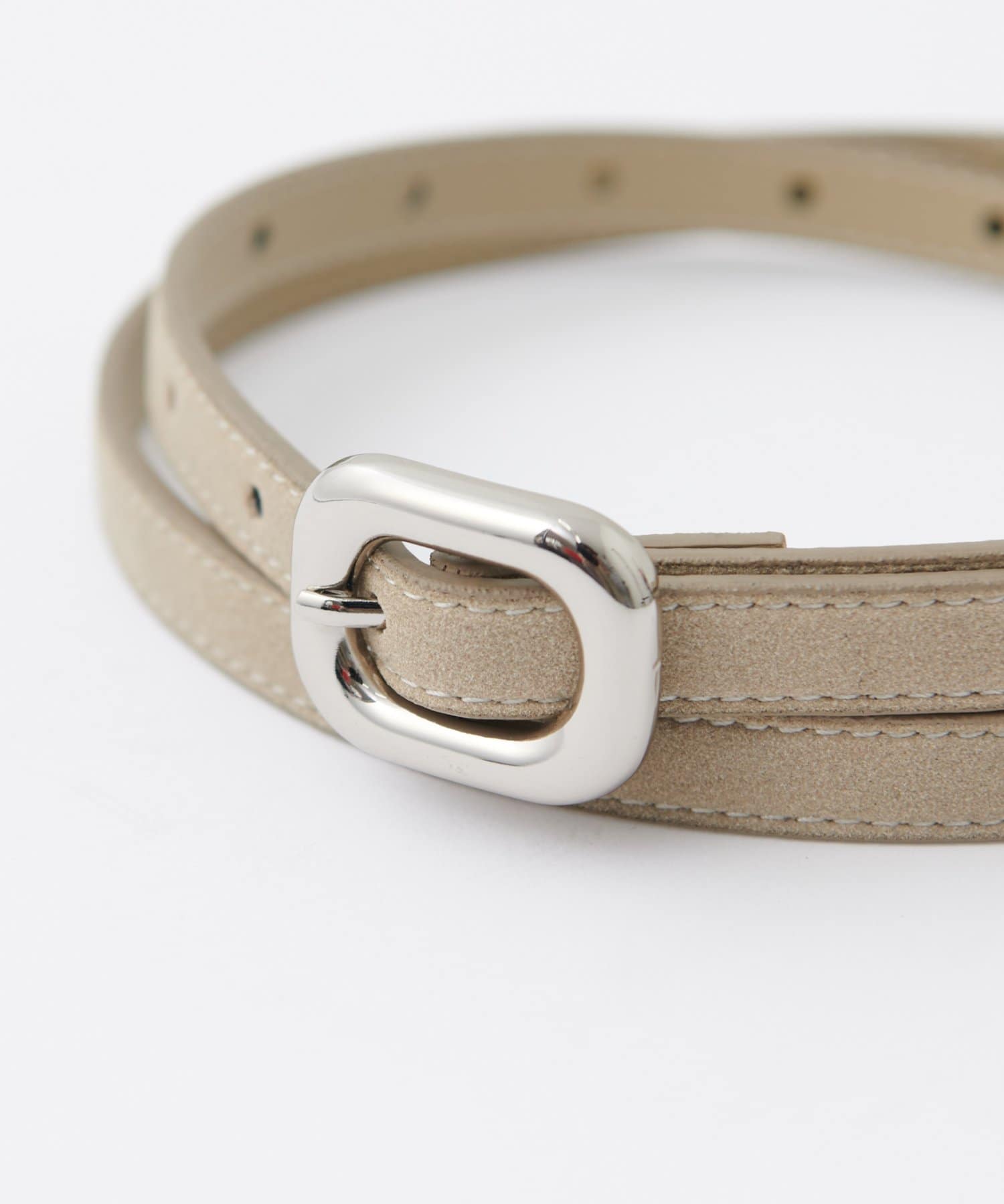 DISCOAT(ディスコート) ぷっくりバックルスエード調細ベルト