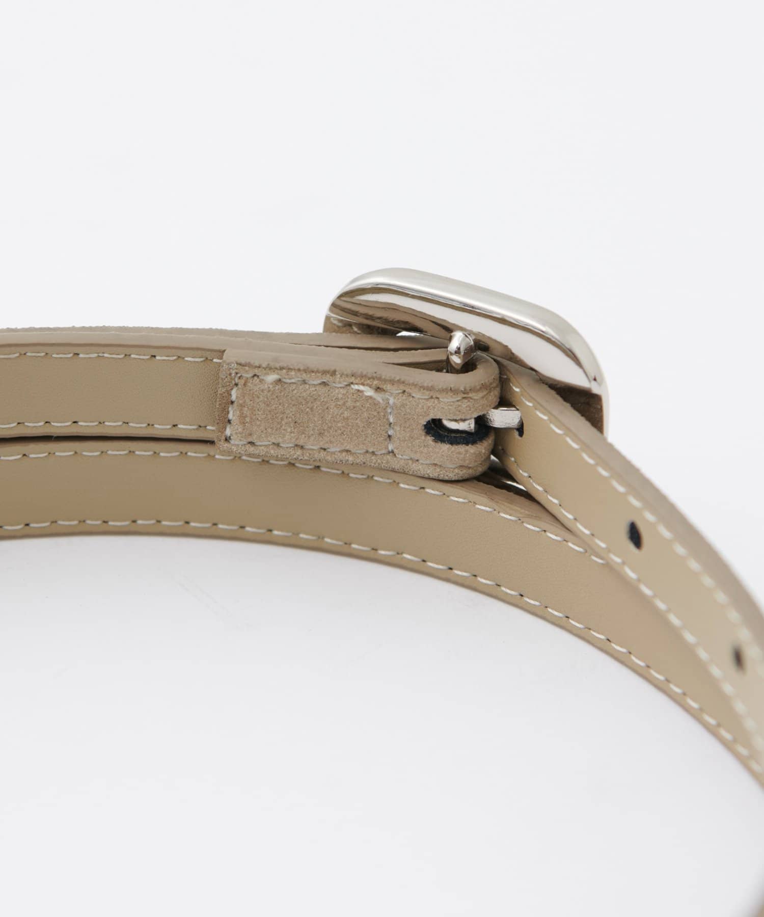 DISCOAT(ディスコート) ぷっくりバックルスエード調細ベルト