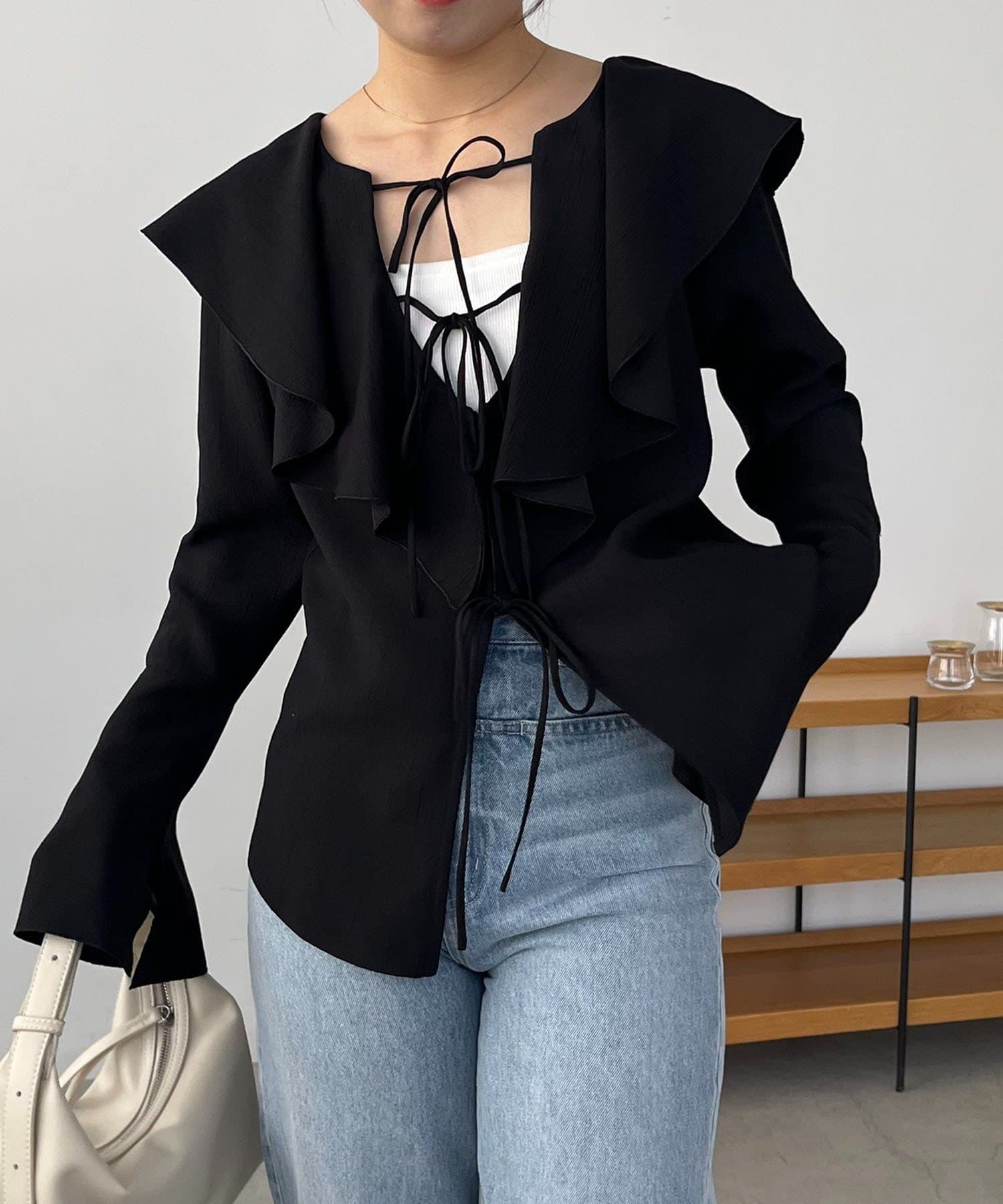 CAPRICIEUX LE'MAGE(カプリシュレマージュ) フリルリボンブラウス