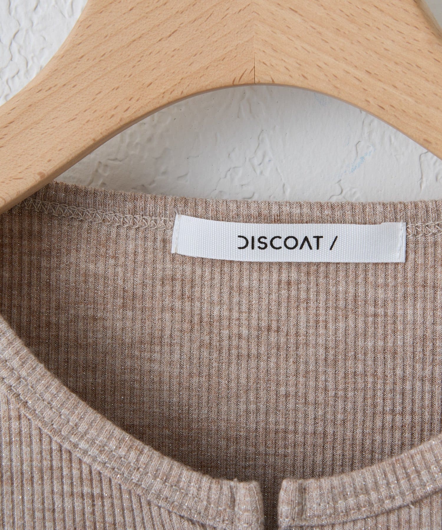 DISCOAT(ディスコート) 【WEB限定】ラメリブヘンリーTシャツ