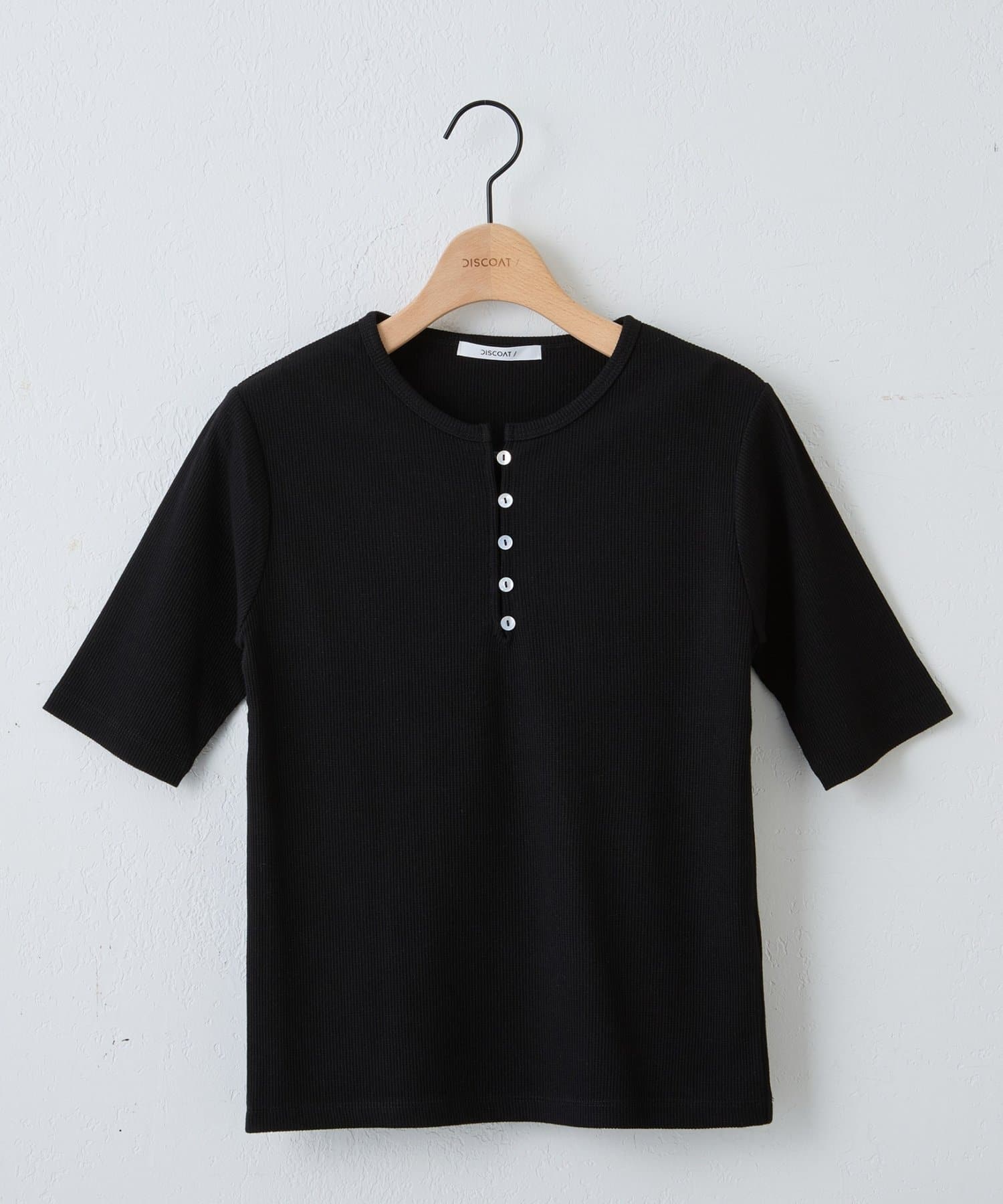 DISCOAT(ディスコート) 【WEB限定】ラメリブヘンリーTシャツ