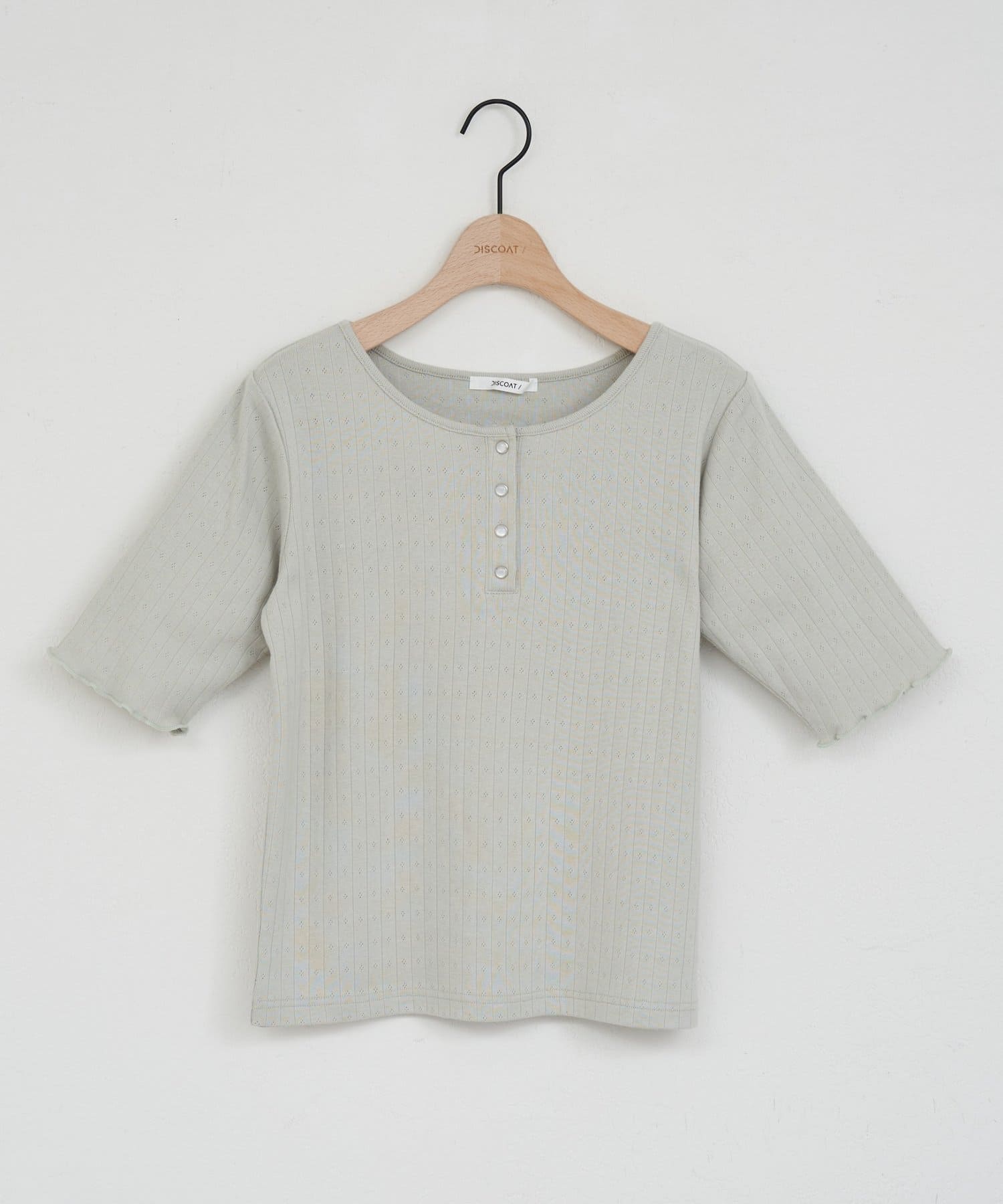 DISCOAT(ディスコート) 【WEB限定】針抜きヘンリーネックプルオーバー