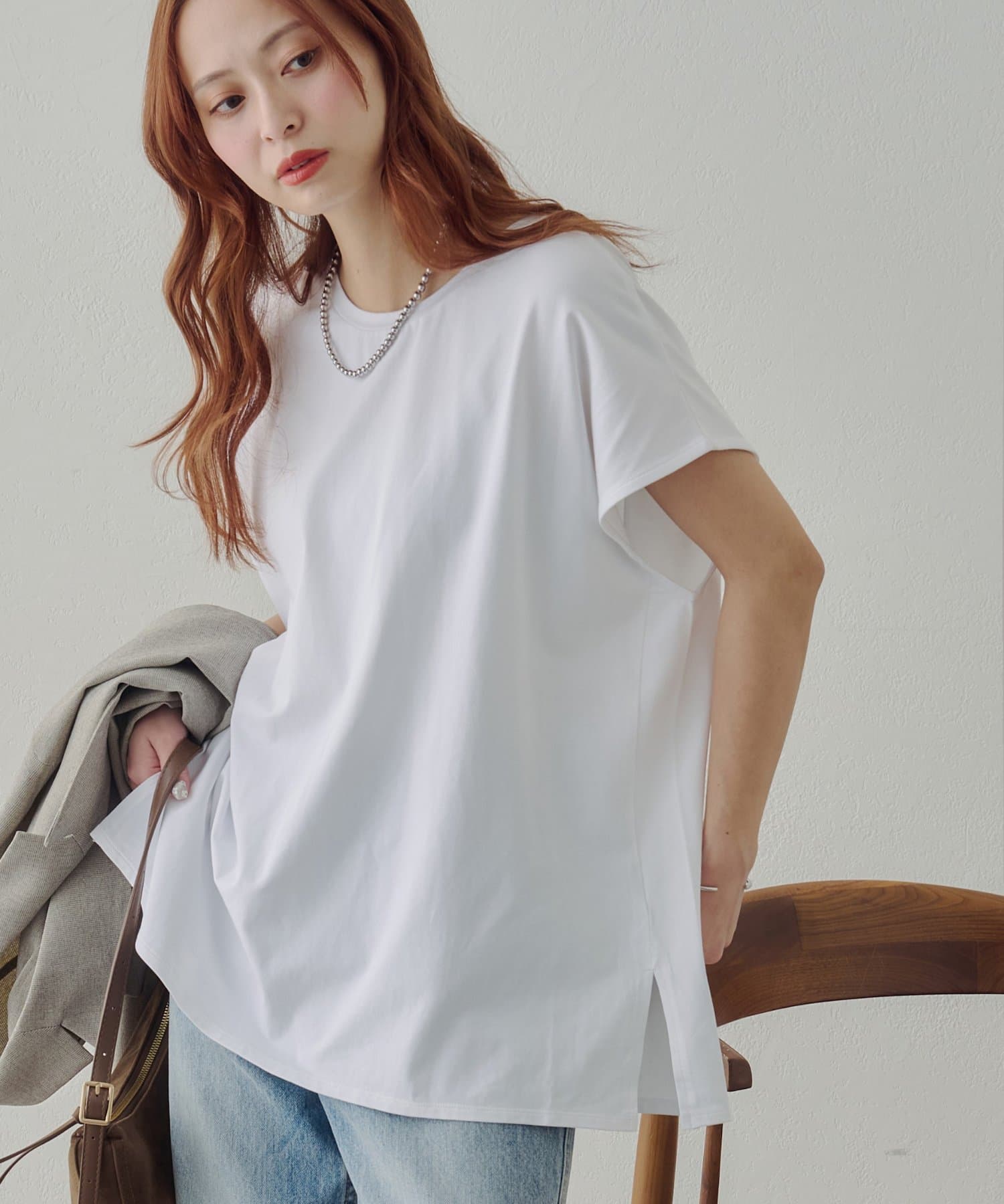 DISCOAT(ディスコート) 【Noka/夏も快適!接触冷感】シルケットビッグフレンチT