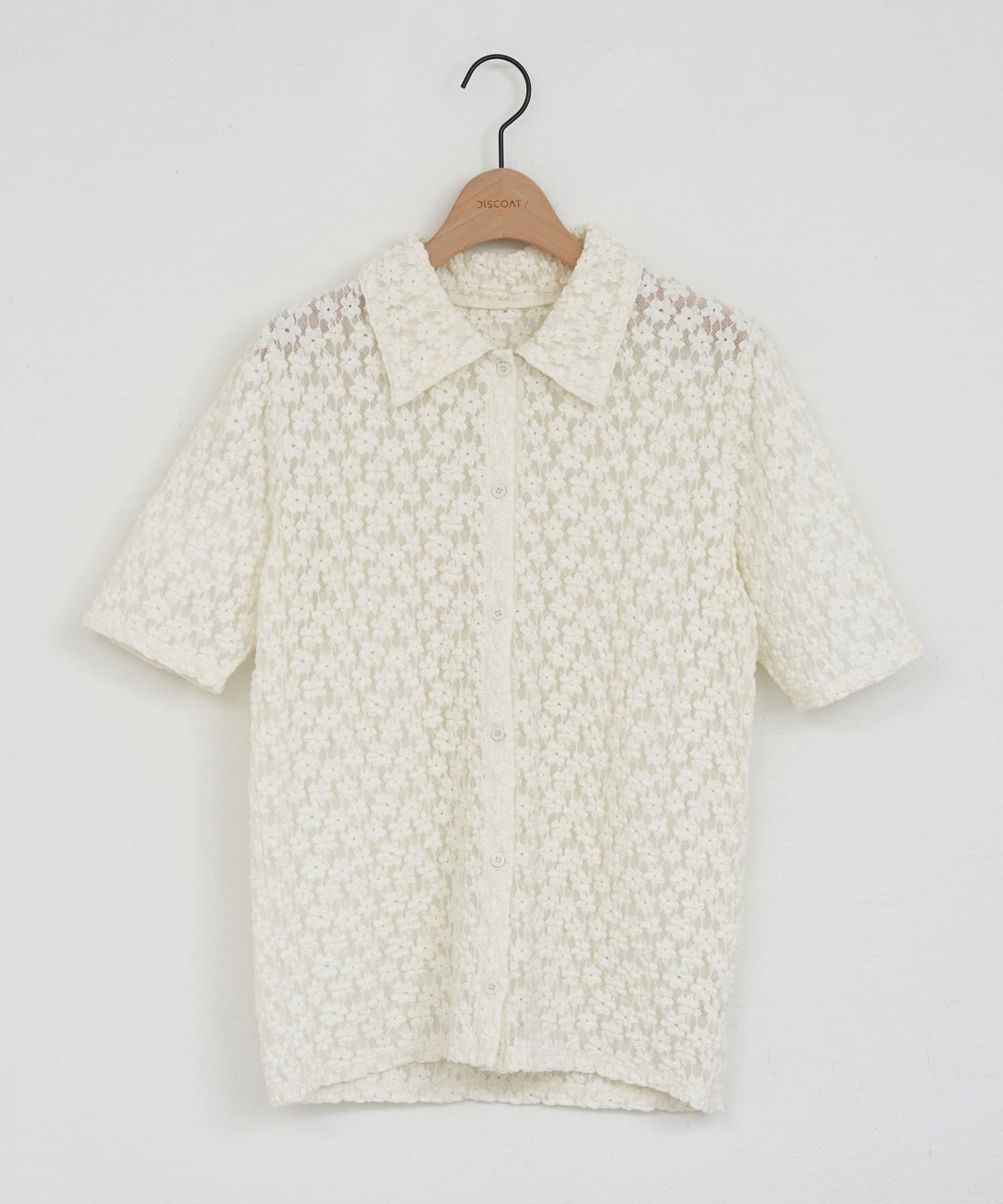 DISCOAT(ディスコート) 【WEB限定】カットレースシアーシャツ