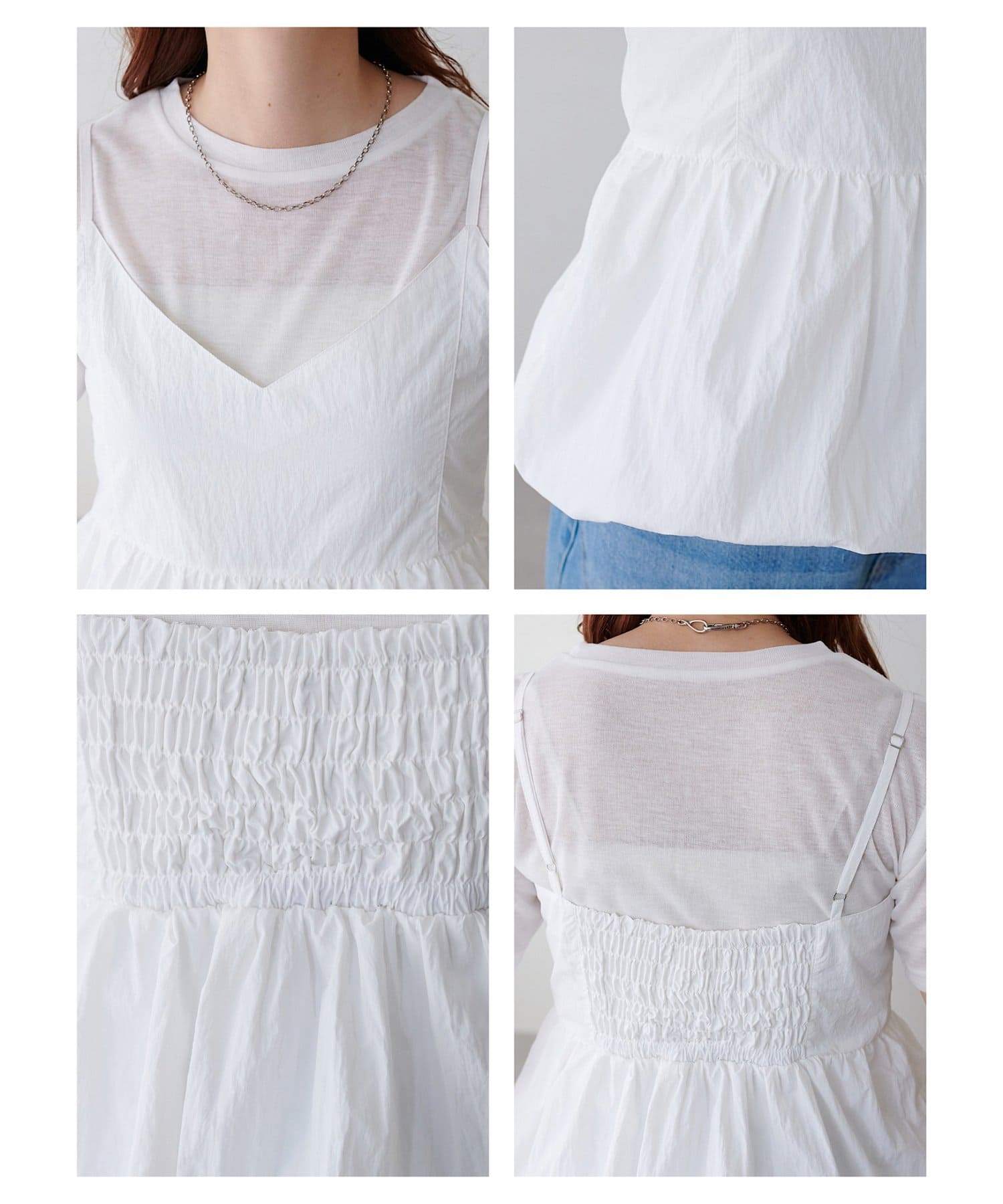 DISCOAT(ディスコート) 【WEB限定】バルーンキャミソール＋シーアーTシャツセット