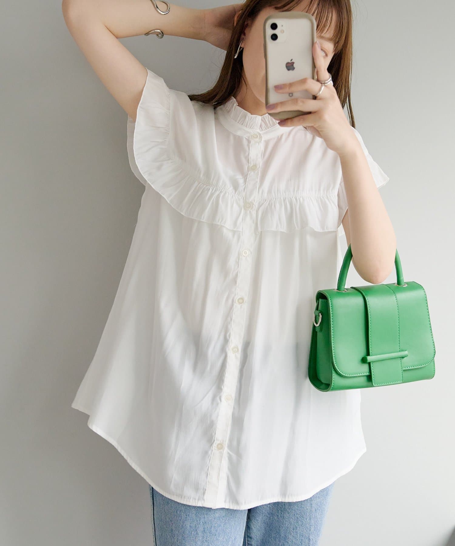 DISCOAT(ディスコート) 【WEB限定】フリルノースリブラウス