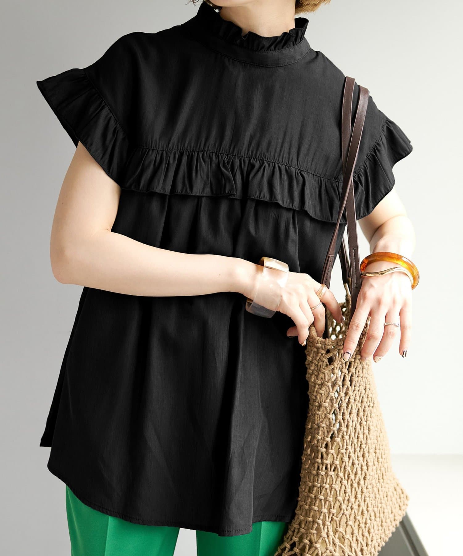 DISCOAT(ディスコート) 【WEB限定】フリルノースリブラウス