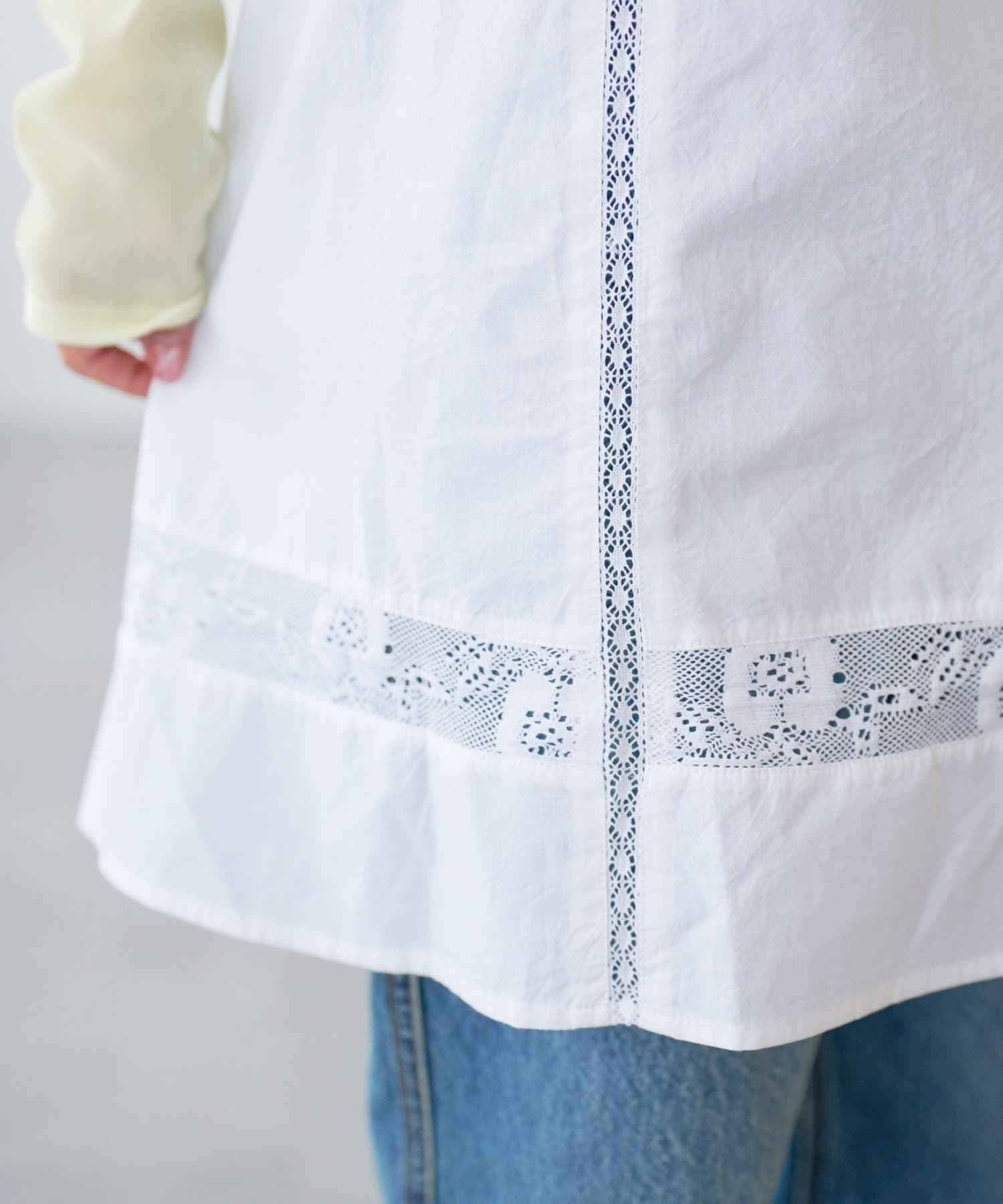 DISCOAT(ディスコート) 【umm.】WEB限定レース使いノースリチュニック