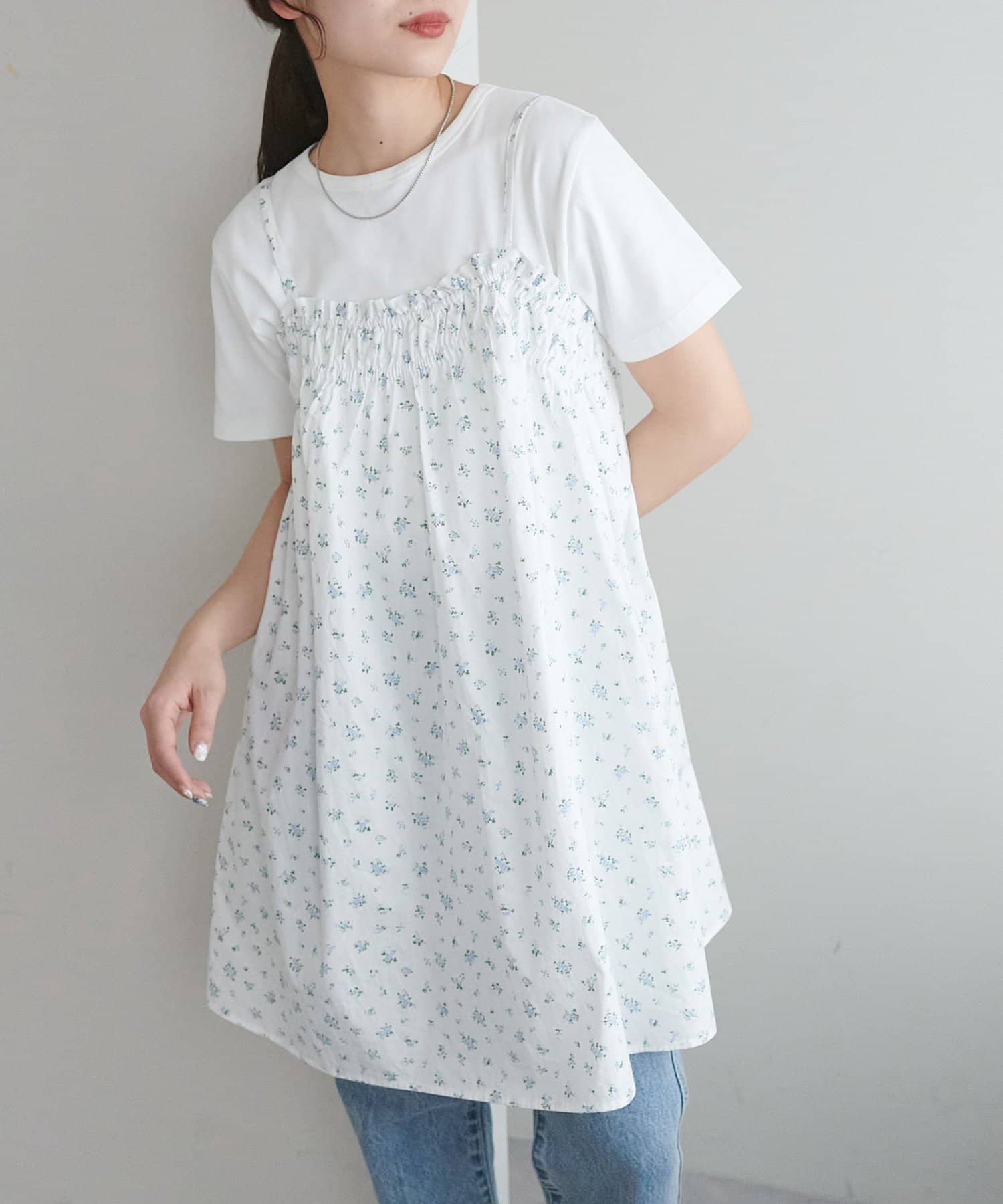 DISCOAT(ディスコート) 【umm.】WEB限定小花柄キャミチュニック