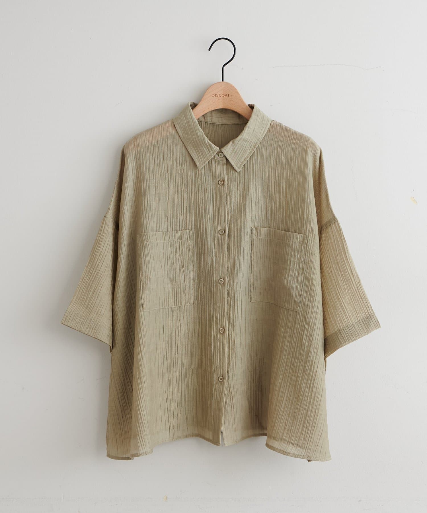 DISCOAT(ディスコート) 【SS先行予約/WEB限定】シアー楊柳半袖シャツ
