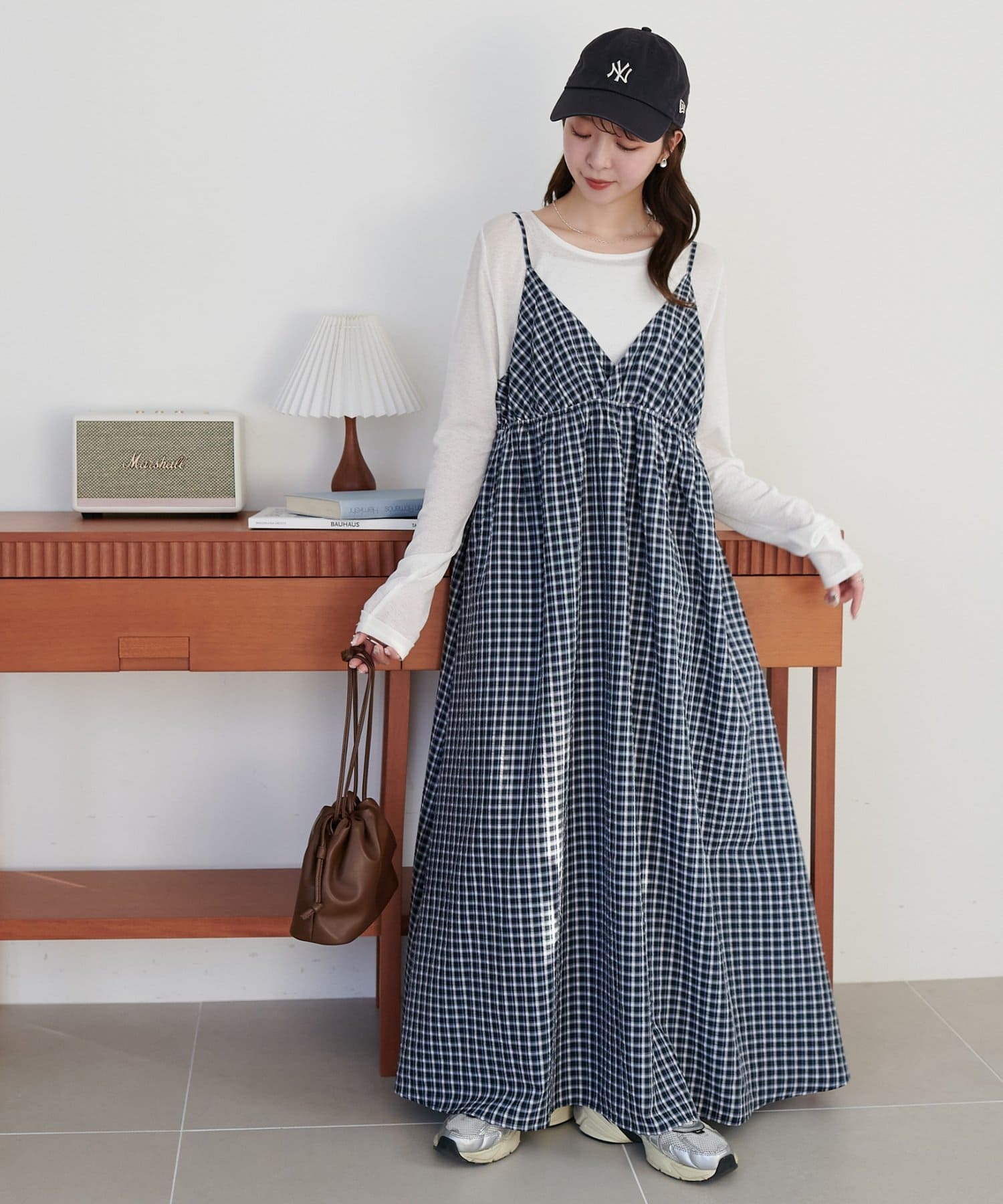 PP closet チェックワンピース サイズ31 30%OFF】check cami onepiece