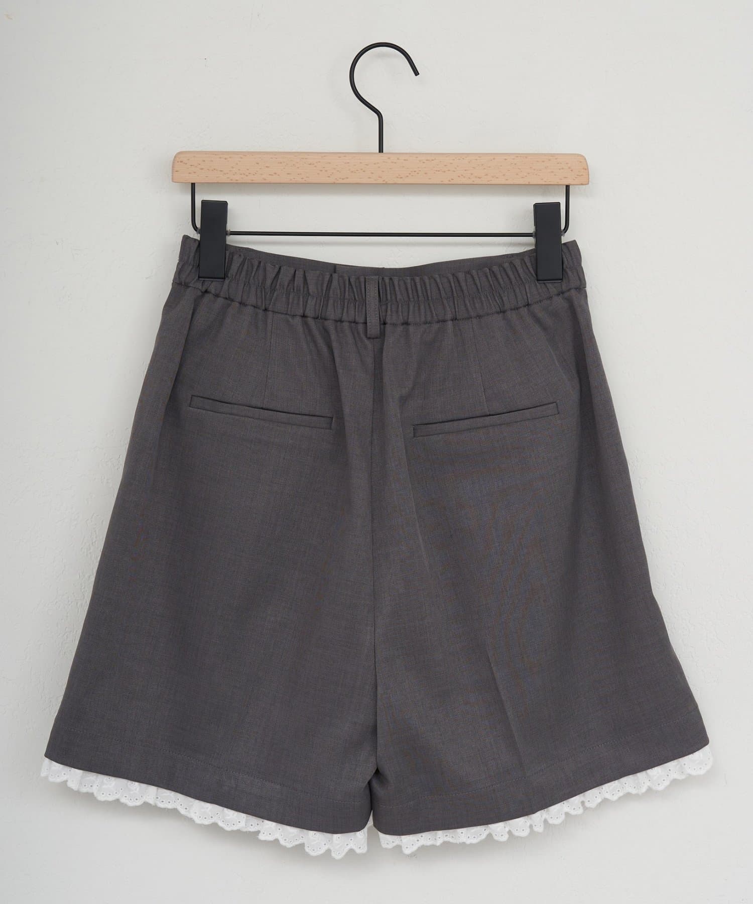 DISCOAT(ディスコート) 【umm./セットアップ対応】裾レースショートパンツ