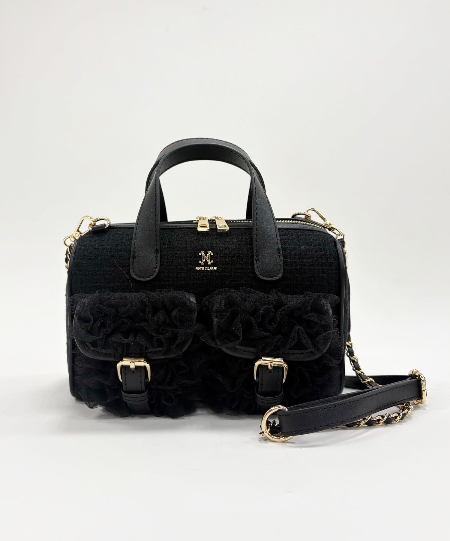 one after another NICE CLAUP(ワンアフターアナザー ナイスクラップ) 【premiumorder】チュールポケットミニボストンバッグ
