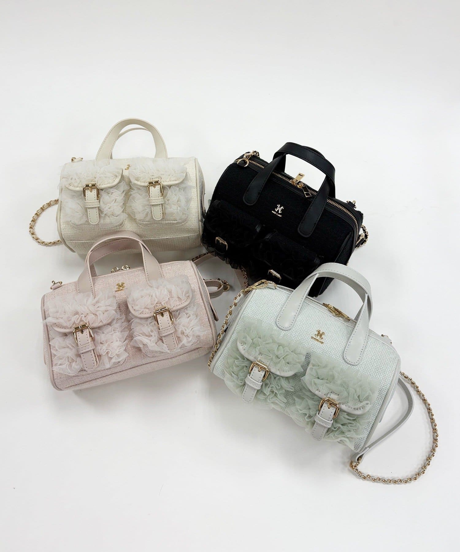 one after another NICE CLAUP(ワンアフターアナザー ナイスクラップ) 【premiumorder】チュールポケットミニボストンバッグ