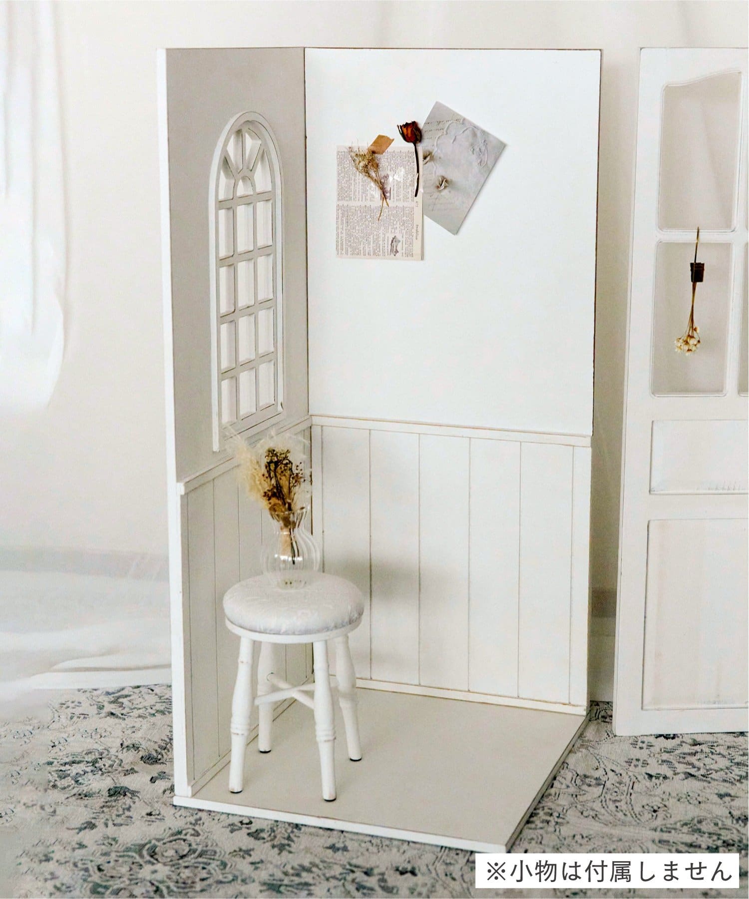 salut!(サリュ) 《1/3サイズ》シャビーホワイト背景ボード／petit monde