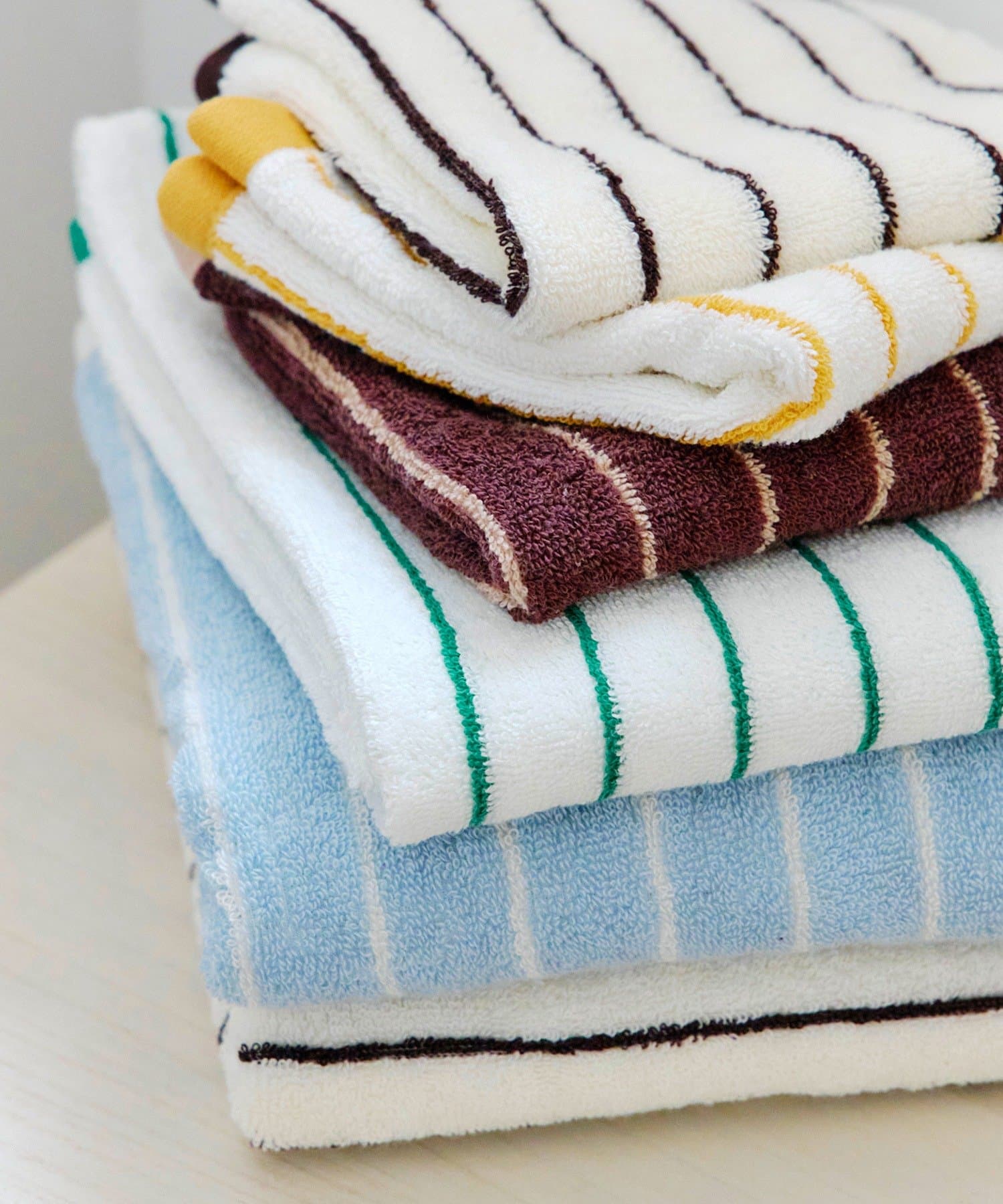 salut!(サリュ) ストライプフェイスタオル80×35cm／Colorful Sink Days