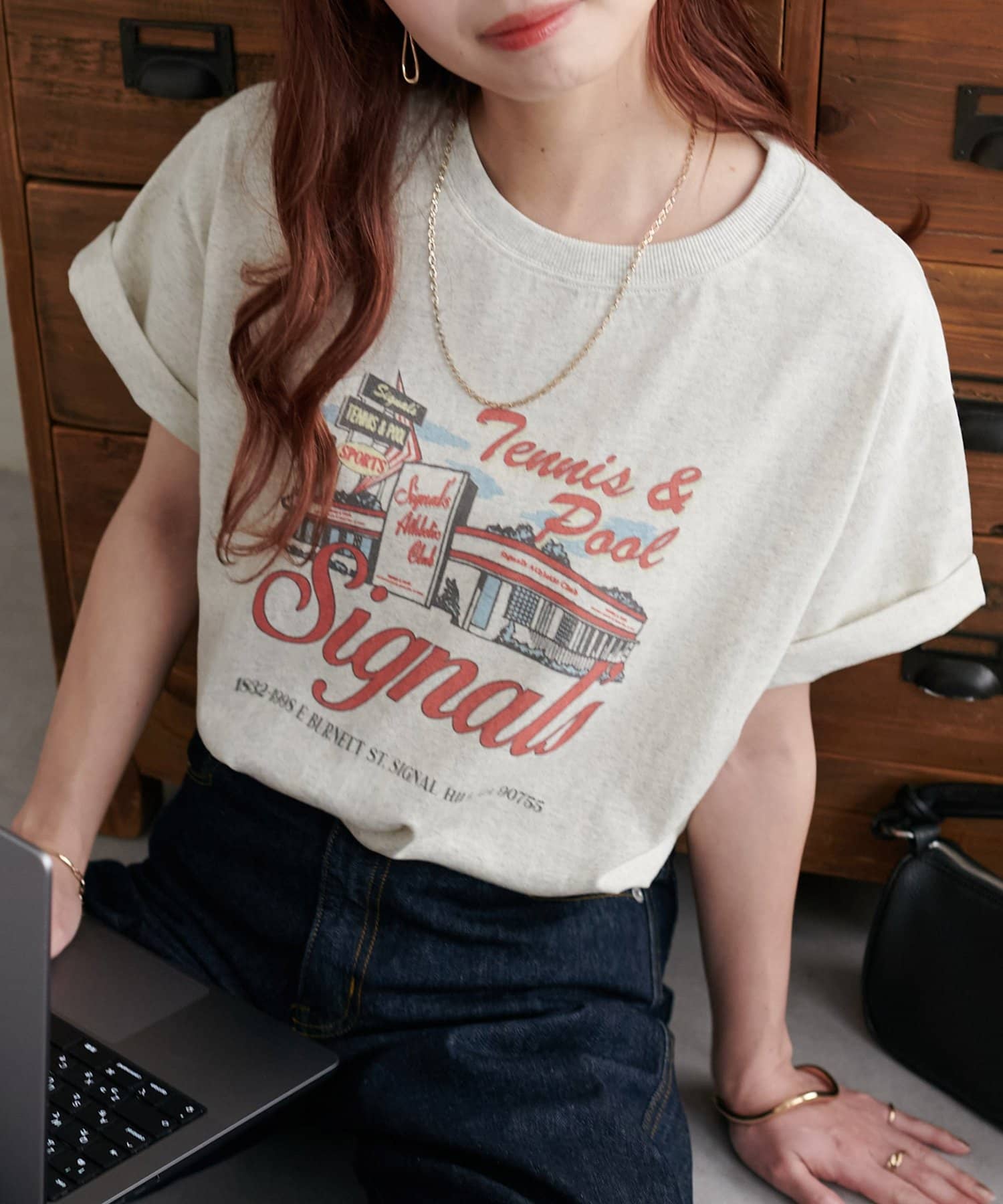 DISCOAT(ディスコート) 【WEB限定】サマースーベニアプリントTシャツ