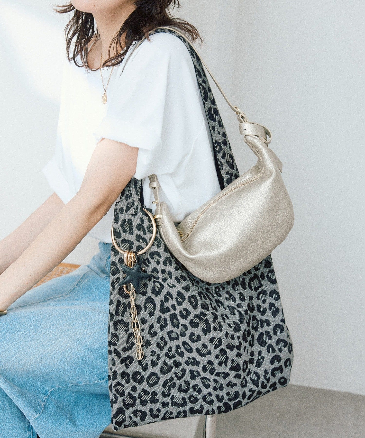 RIVE DROITE(リヴドロワ) 予約【Yossshiiii企画】チャーム付きアニマルジャガードトート/5月下旬お届け予定