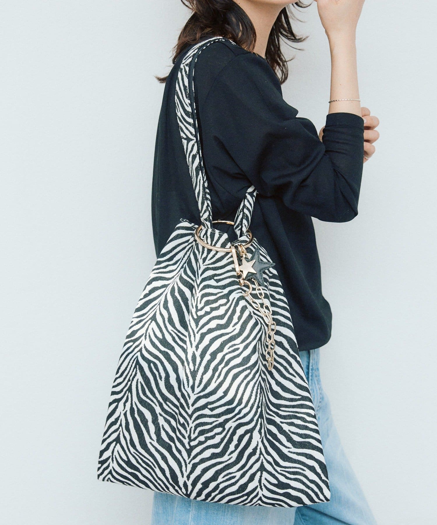 RIVE DROITE(リヴドロワ) 予約【Yossshiiii企画】チャーム付きアニマルジャガードトート/5月下旬お届け予定