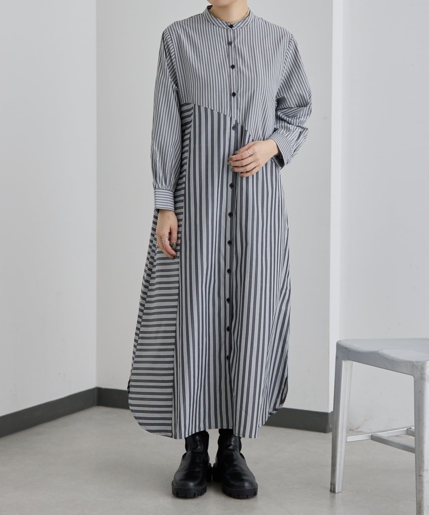 ear PAPILLONNER(イア パピヨネ) ストライプシャツワンピース【SUM1 STYLE(スミスタイル)】