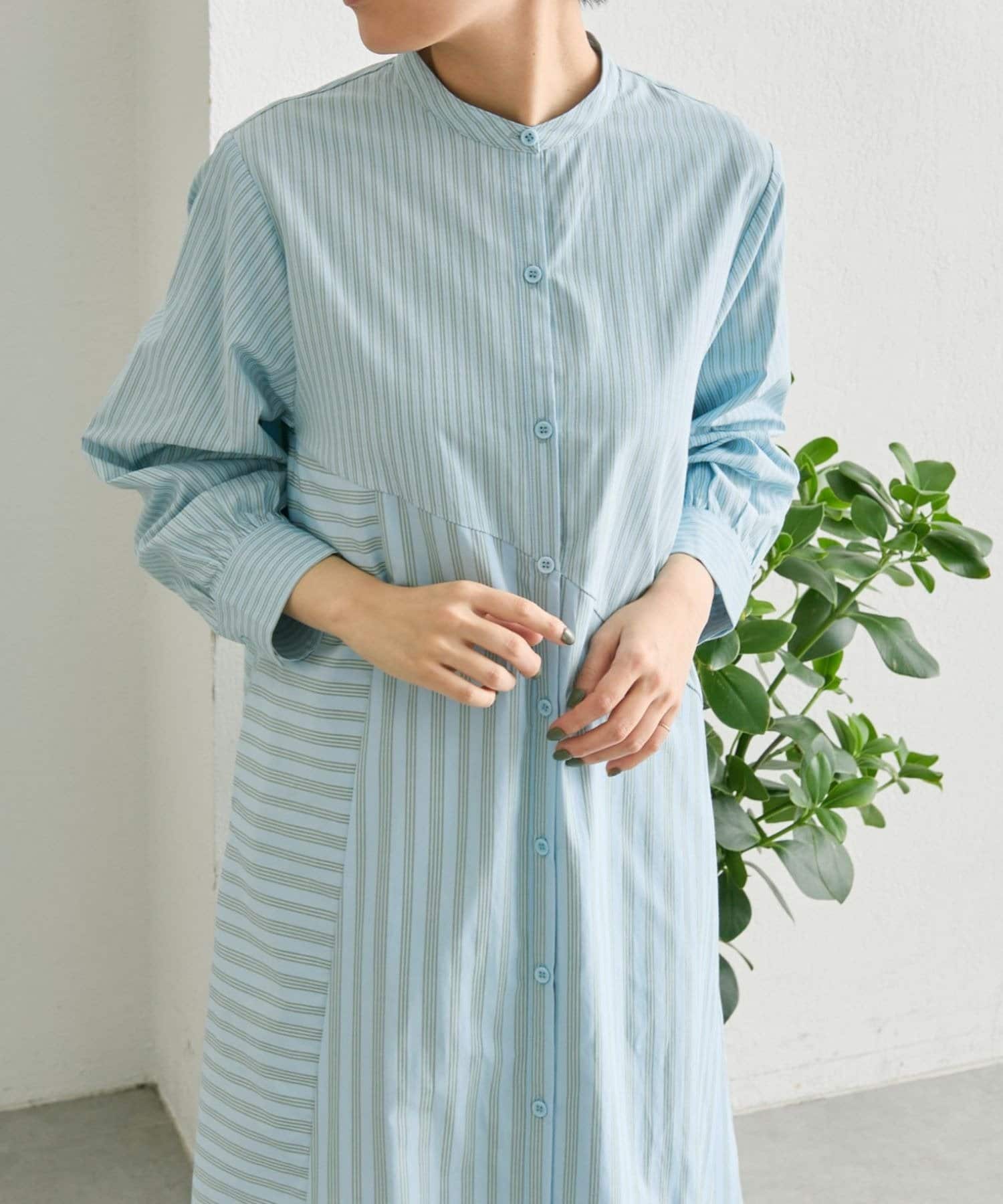 ear PAPILLONNER(イア パピヨネ) 《動画あり》ストライプシャツワンピース【SUM1 STYLE(スミスタイル)】