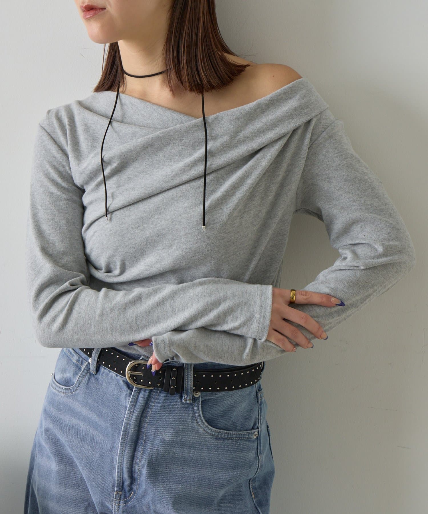 -goocy-(グーシー) スムース天竺ドレープPO