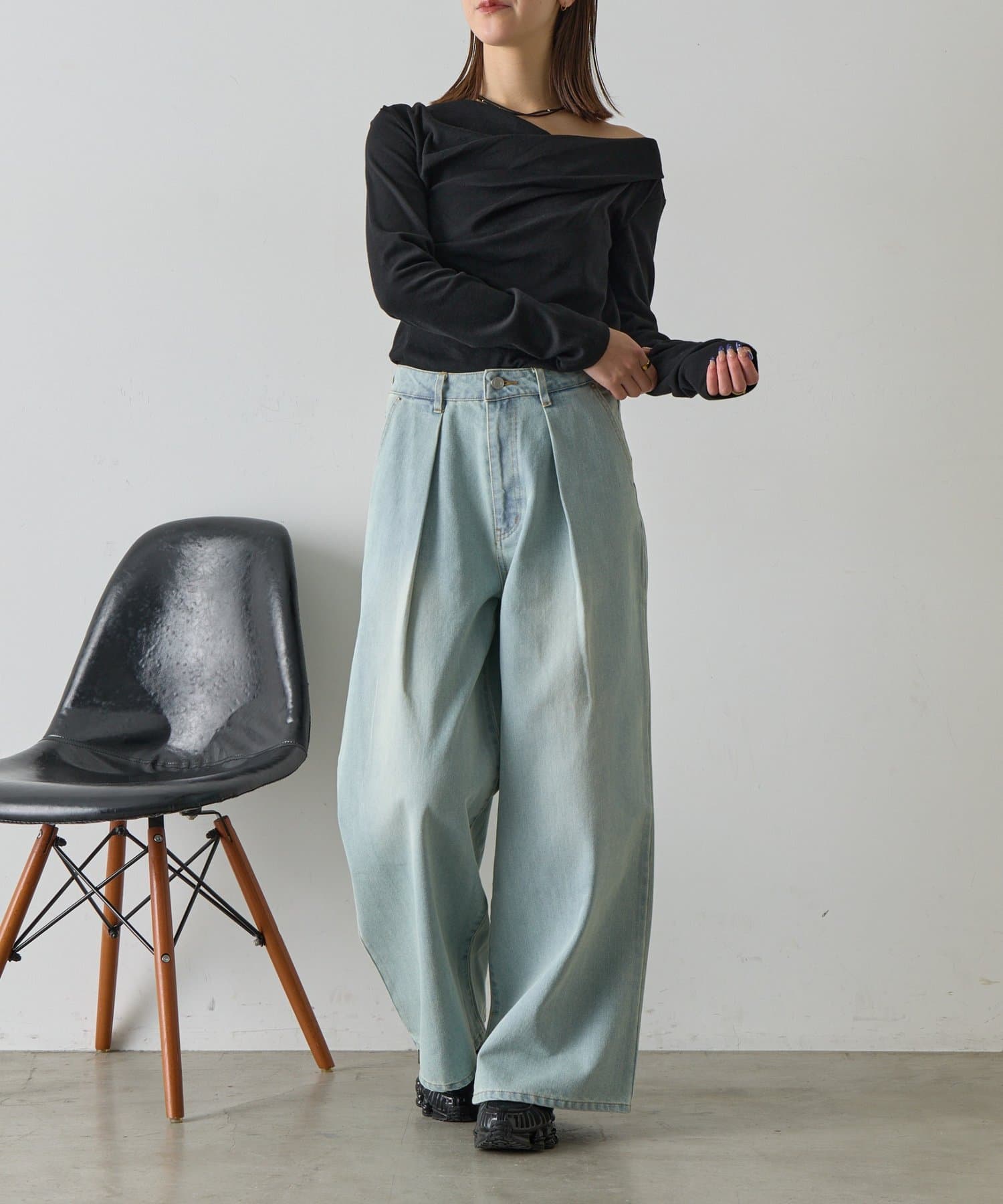 -goocy-(グーシー) スムース天竺ドレープPO