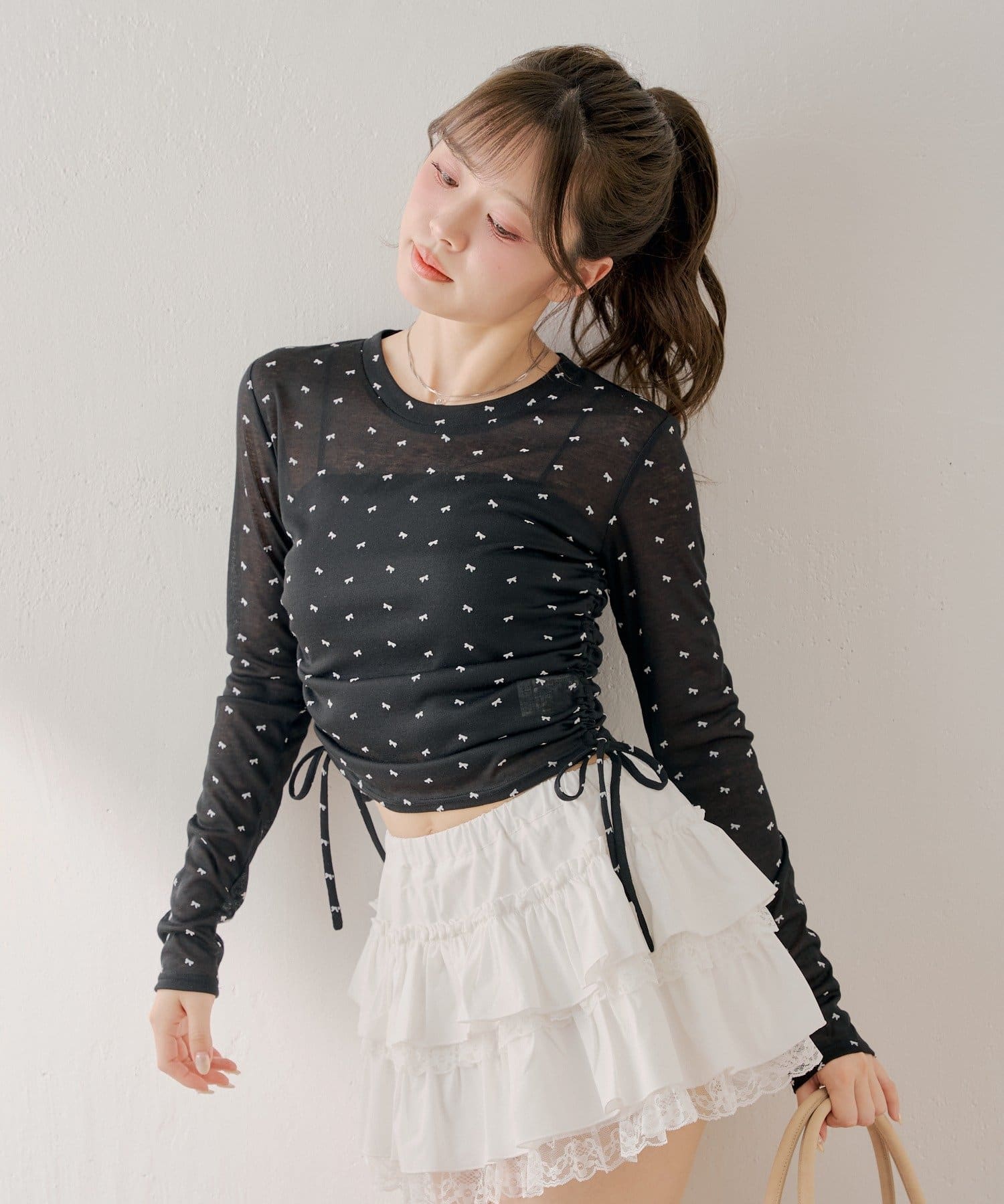 Chico(チコ) サイドドロストリボンシアーT