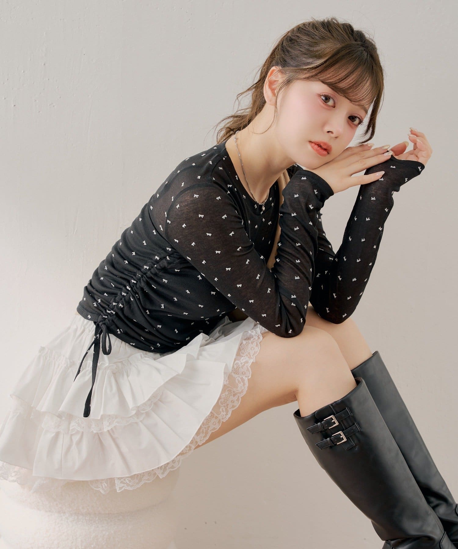 Chico(チコ) サイドドロストリボンシアーT