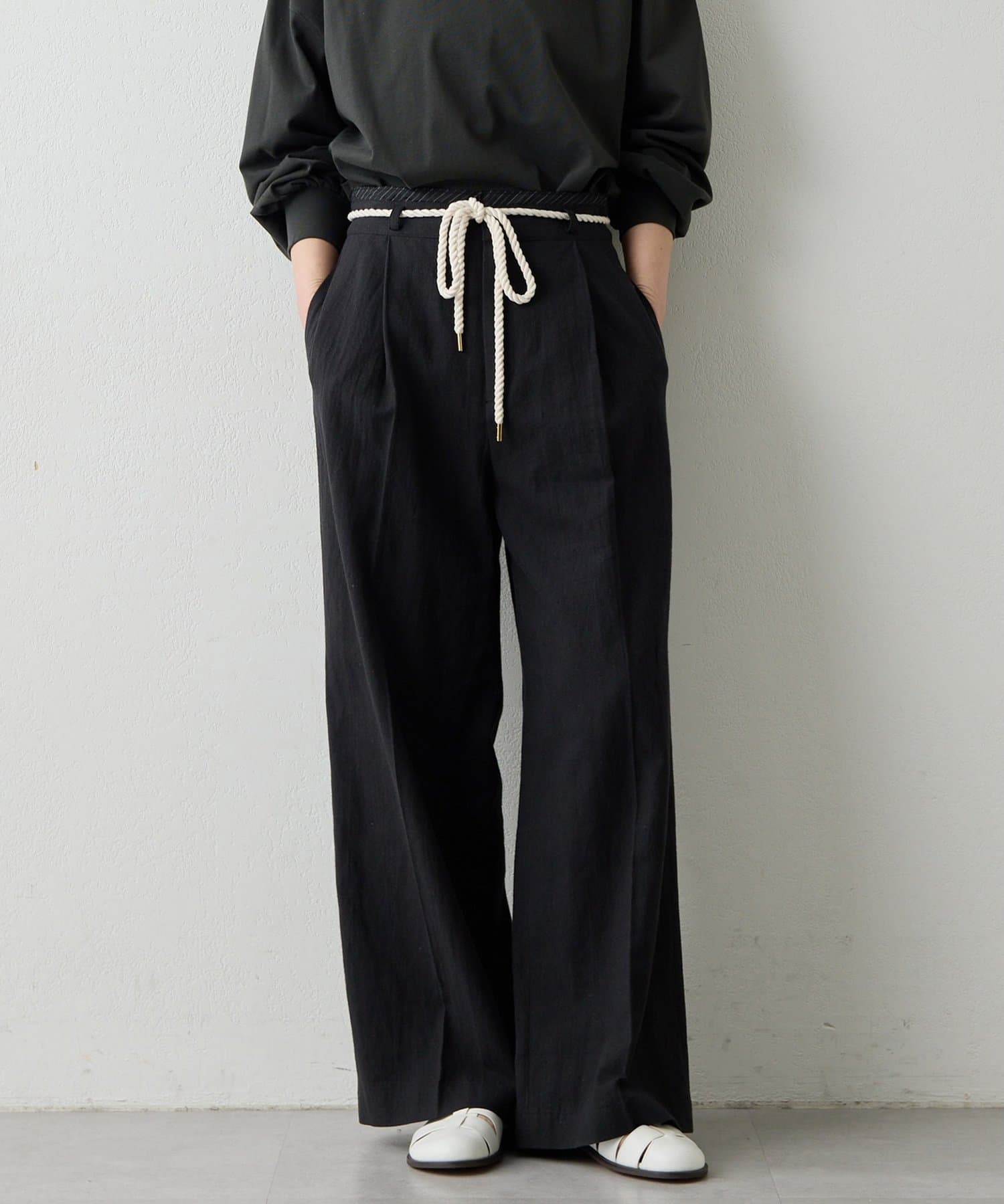 Whim Gazette(ウィム ガゼット) 【THE PAUSE】ロープベルトパンツ