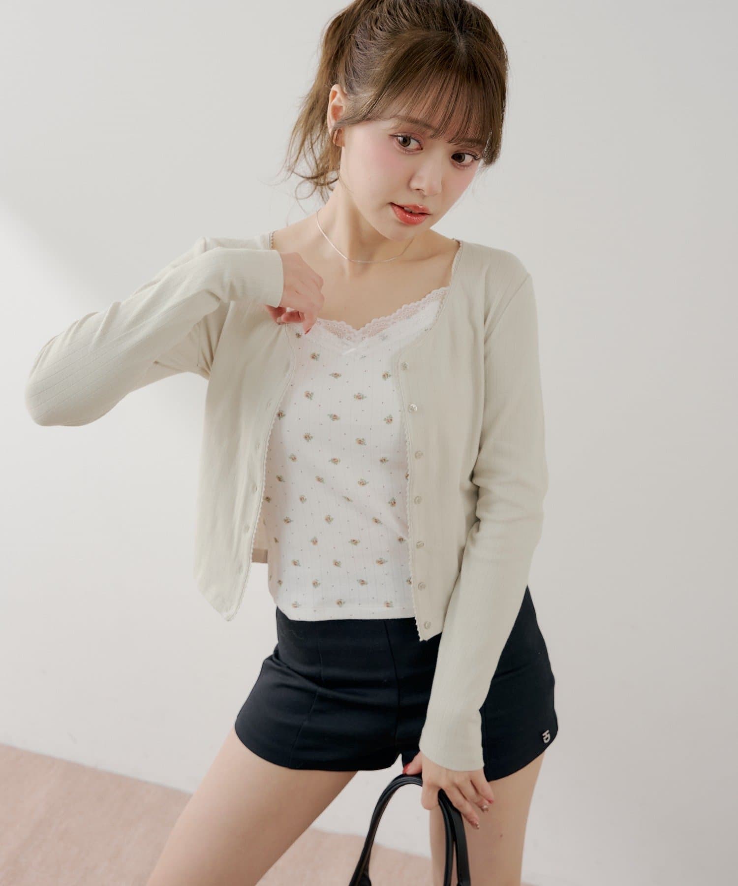 Chico(チコ) 花柄キャミ+カーディガンセット