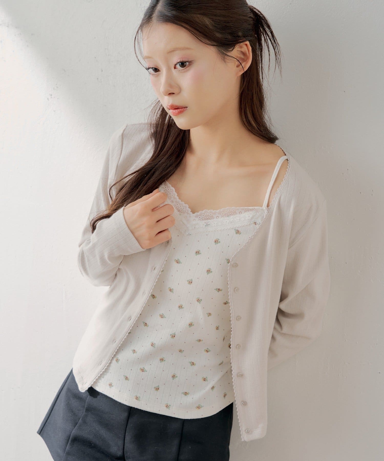 Chico(チコ) 花柄キャミ+カーディガンセット