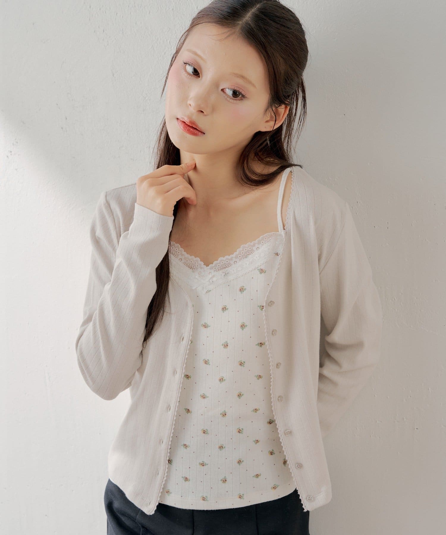 Chico(チコ) 花柄キャミ+カーディガンセット