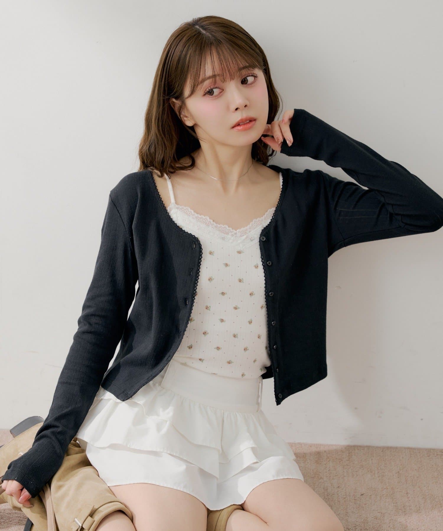 Chico(チコ) 花柄キャミ+カーディガンセット