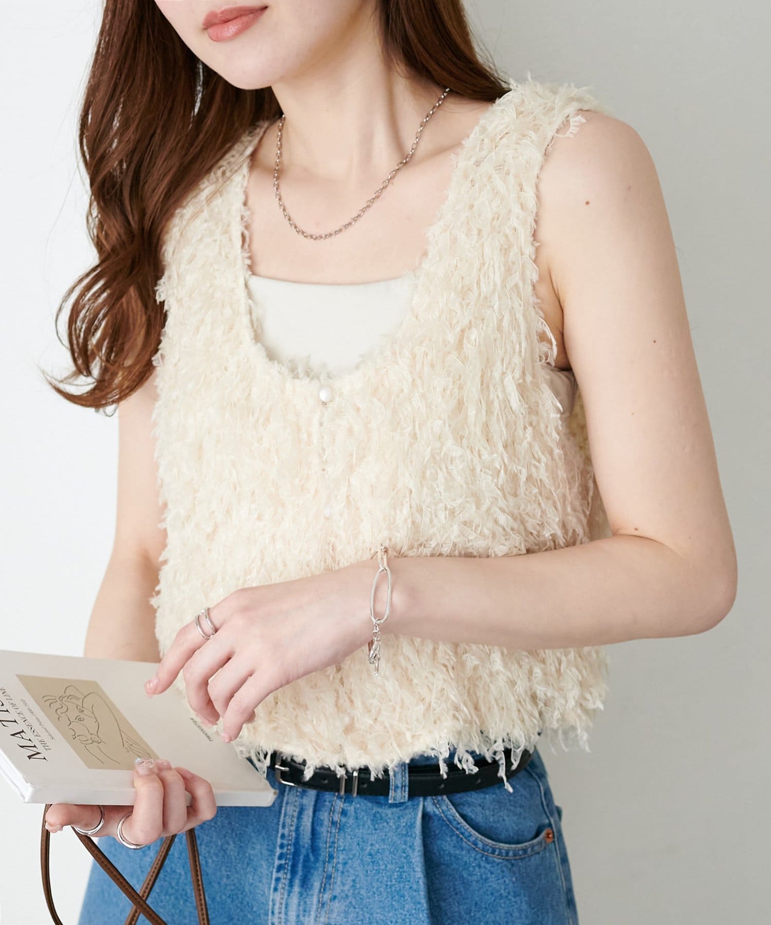 DISCOAT(ディスコート) 【WEB限定】テープヤーンUネックベスト