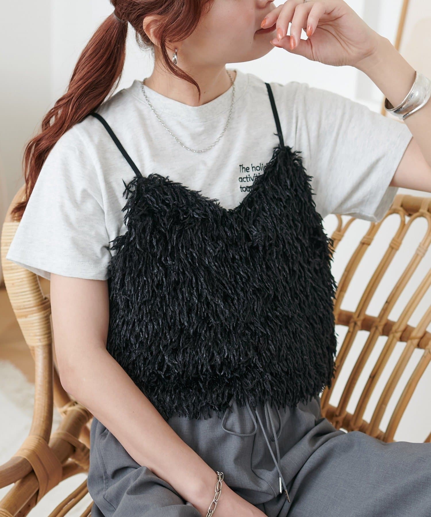 DISCOAT(ディスコート) 【WEB限定】テープヤーンキャミ