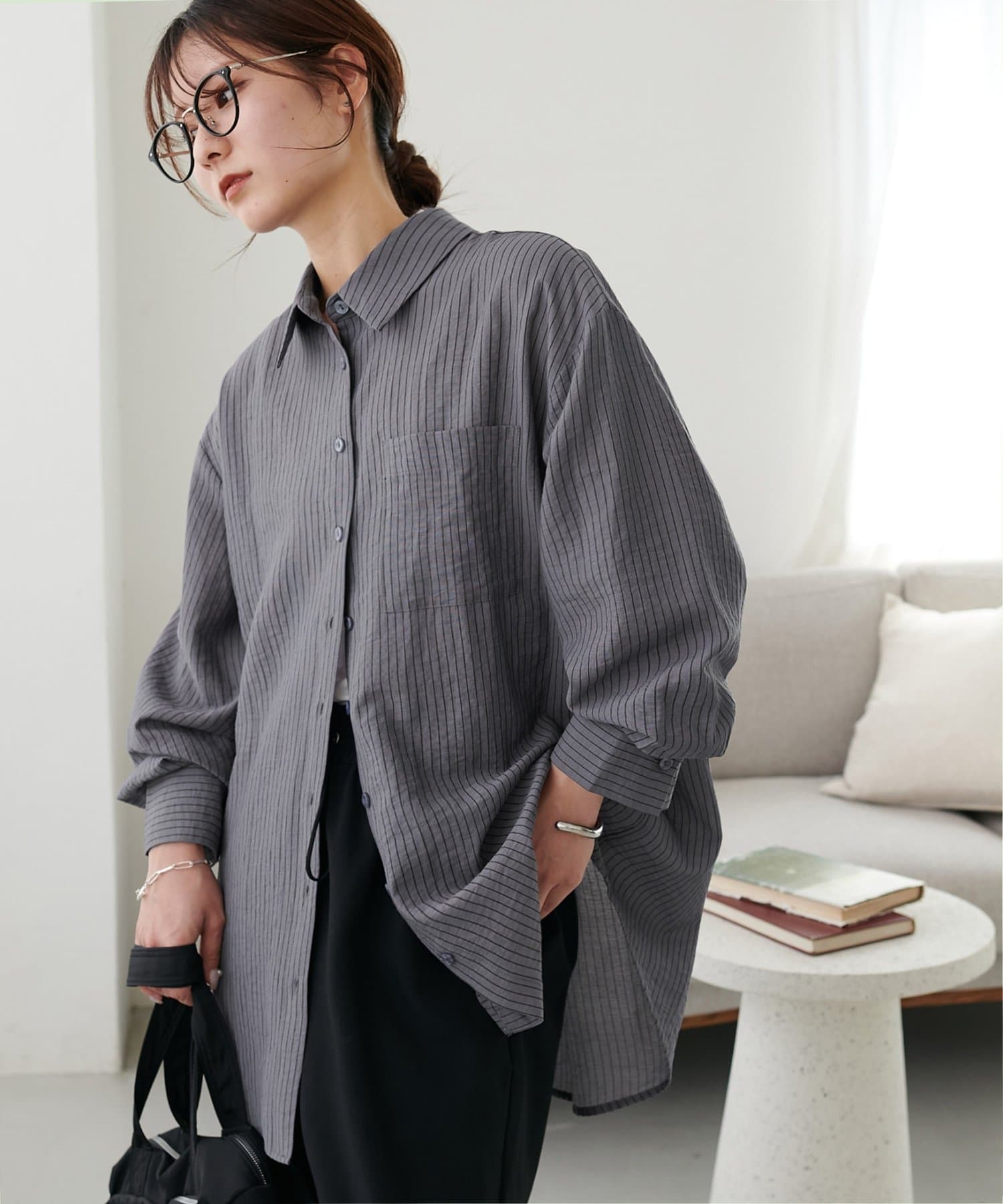 DISCOAT(ディスコート) 【WEB限定】配色ストライプシャツ