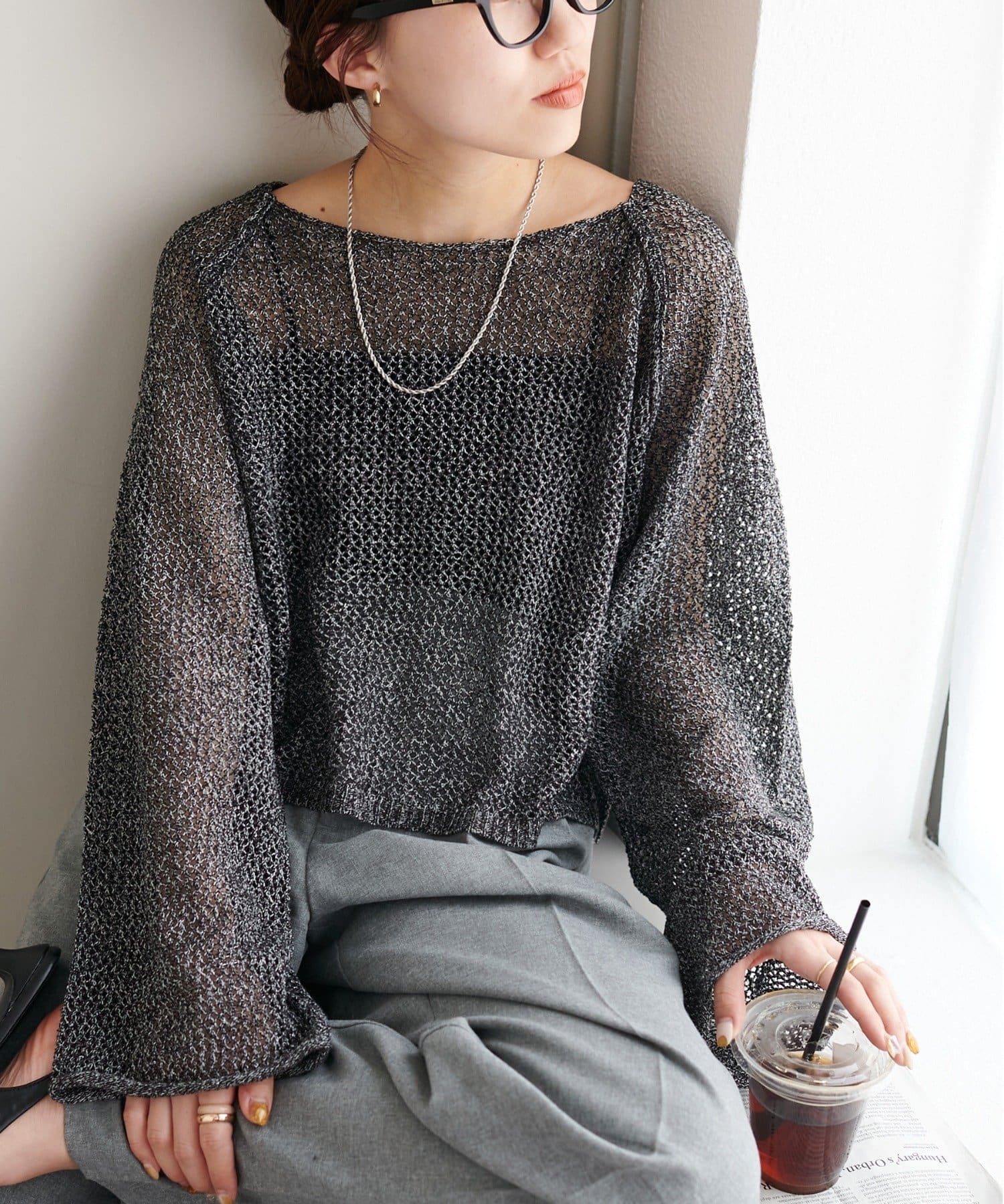 DISCOAT(ディスコート) 【WEB限定】ラメスカシプルオーバー