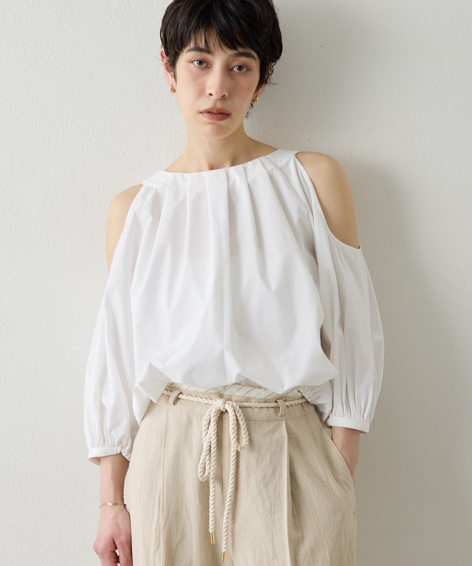 Whim Gazette(ウィム ガゼット) 【THE PAUSE】オープンショルダーブラウス