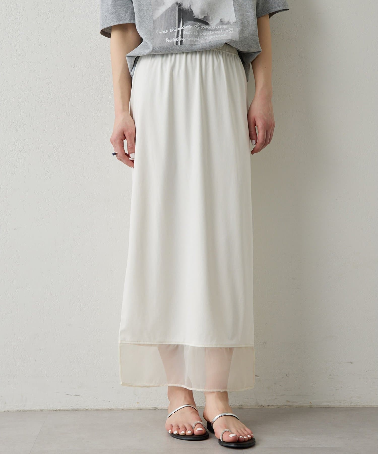 Whim Gazette(ウィム ガゼット) 【THE PAUSE】シアーヘムタイトスカート