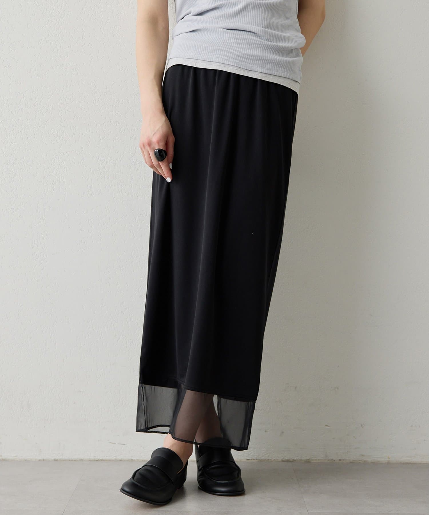 Whim Gazette(ウィム ガゼット) 【THE PAUSE】シアーヘムタイトスカート