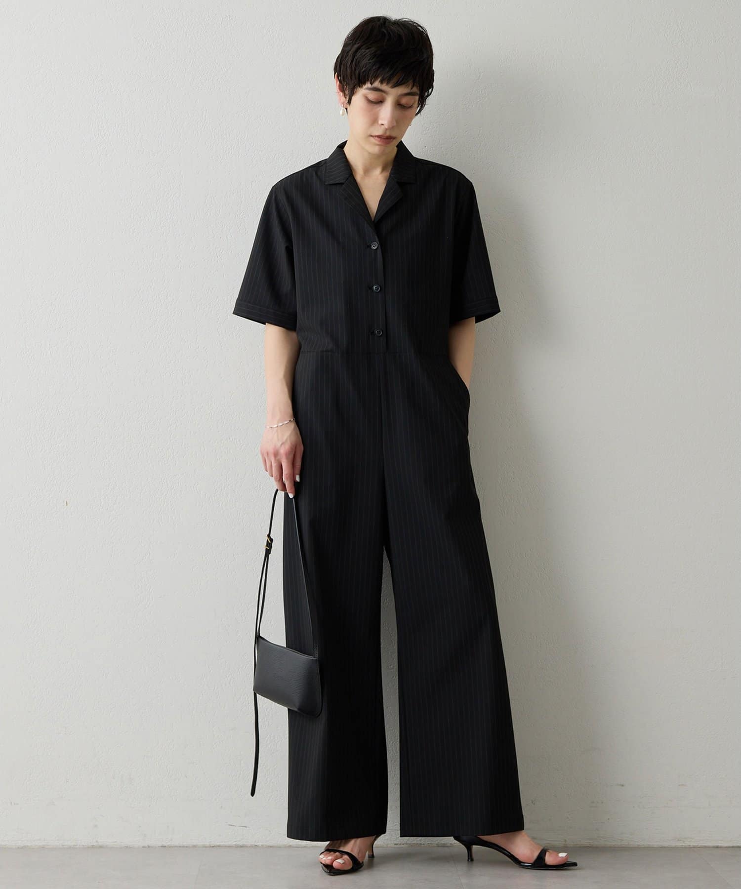 Whim Gazette(ウィム ガゼット) 【THE PAUSE】ストライプカイキンジャンプスーツ