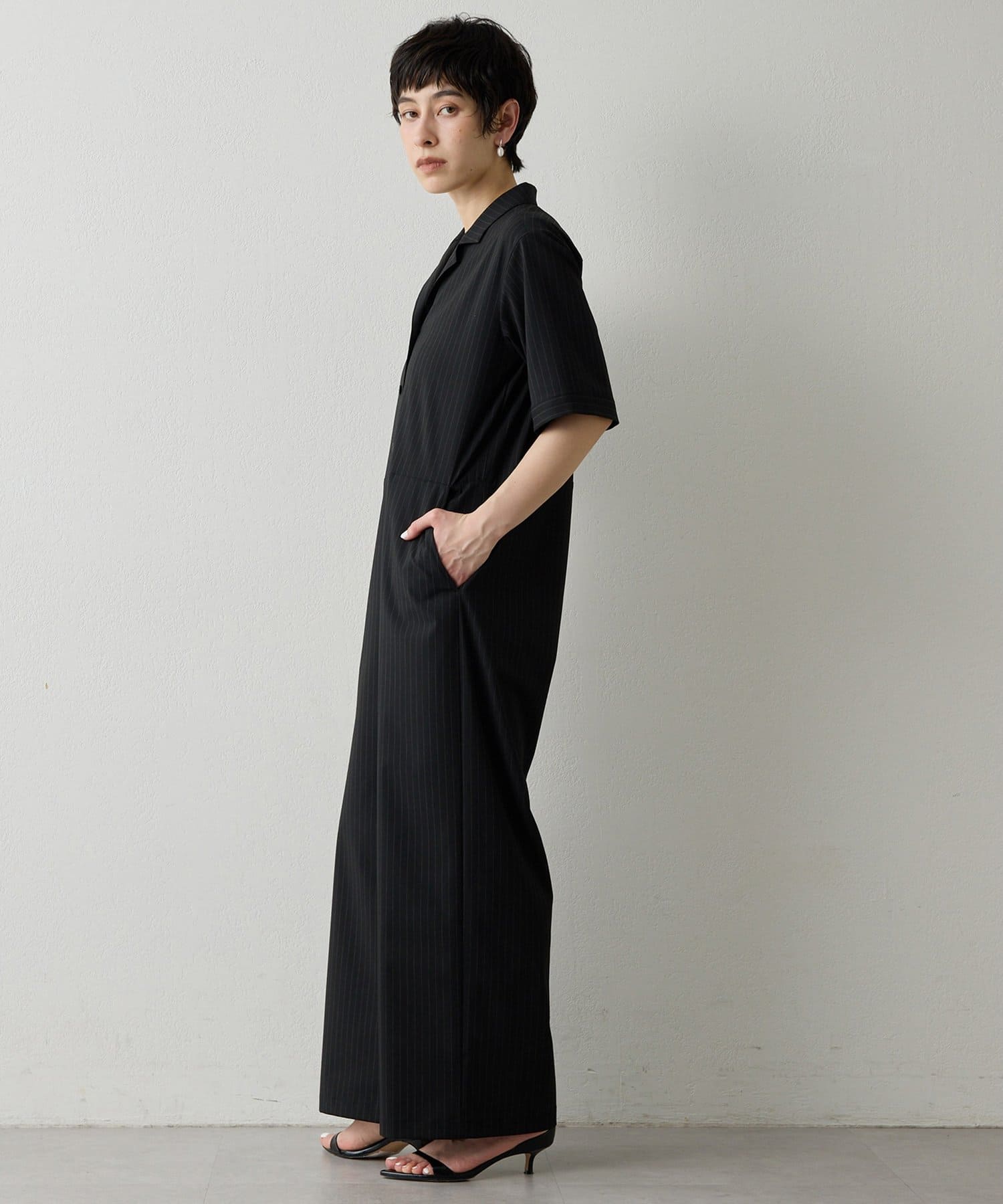 Whim Gazette(ウィム ガゼット) 【THE PAUSE】ストライプカイキンジャンプスーツ