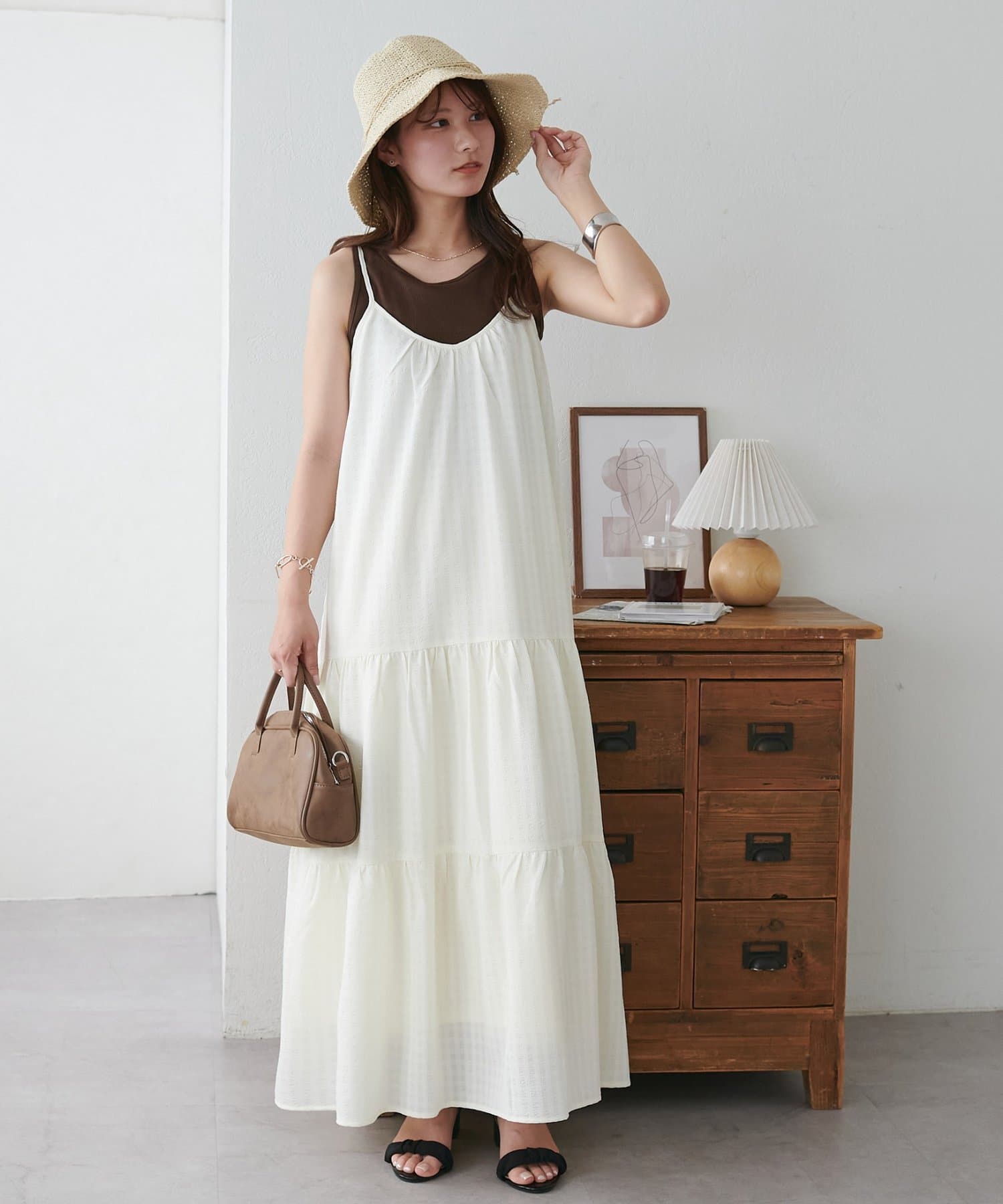 DISCOAT(ディスコート) 【WEB限定】ティアードキャミワンピース