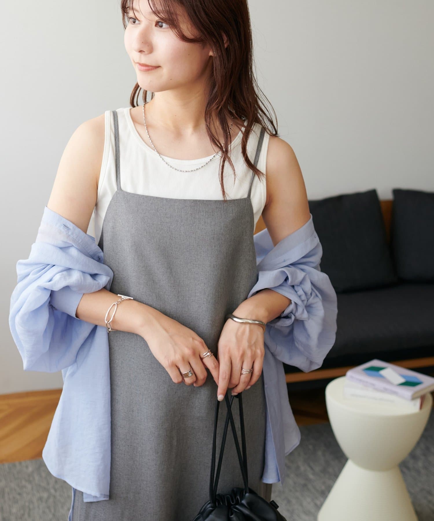 DISCOAT(ディスコート) 【WEB限定】リネンライクキャミワンピース