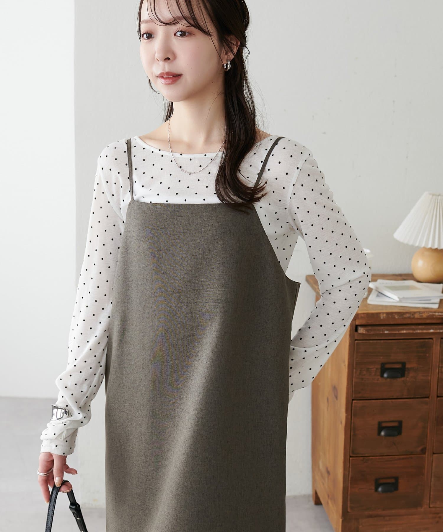 DISCOAT(ディスコート) 【WEB限定】リネンライクキャミワンピース