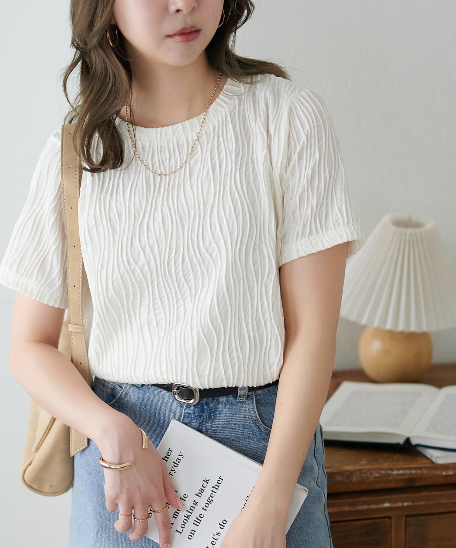 DISCOAT(ディスコート) 【WEB限定】立体ジャガード5分袖