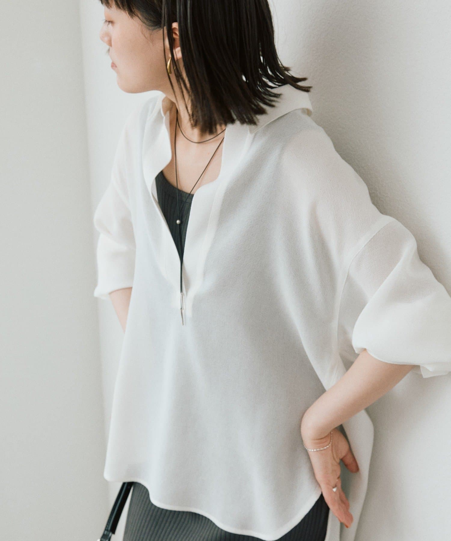 RIVE DROITE(リヴドロワ) 予約【涼し気な抜け感】メッシュスキッパーシャツ